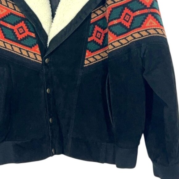 Lawless by Ardney Western Suede Leather Sherpa Jacket XL Pre-Loved Cowboy - Picture 2 of 5